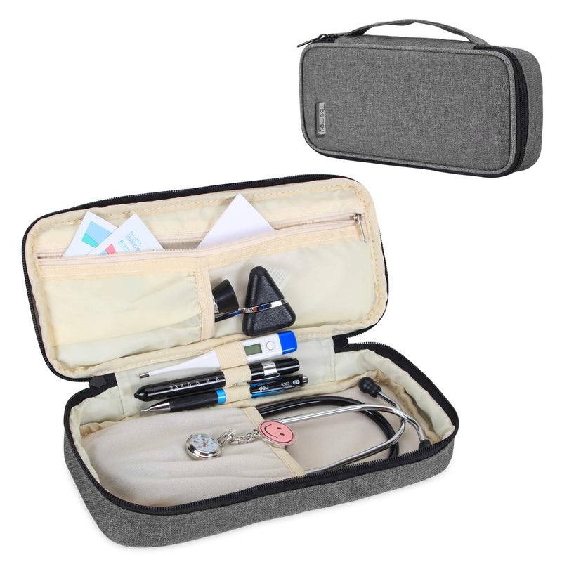 Teamoy Stethoscope Case Compatible with 3M Littmann, ADC, Omron Stethoscope, Stethoscope Carrying Case Travel Bag for Nurse Accessories, Gray - Image 2